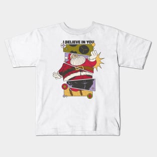 I believe in You Santa Christmas  Design comic style Kids T-Shirt